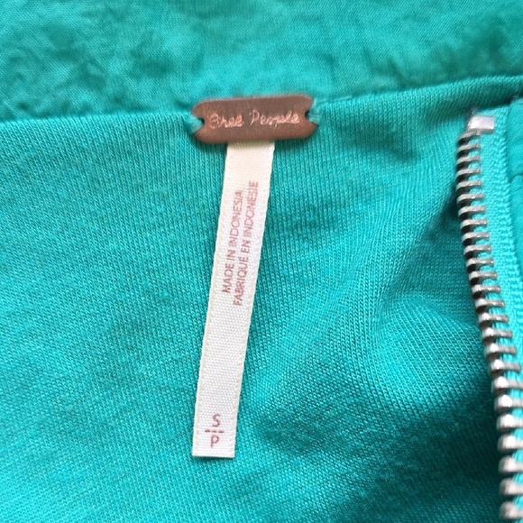 FP Oversized Teal Zip-Up Bomber Lined Windbreaker Jacket Size Small - Picture 2 of 13